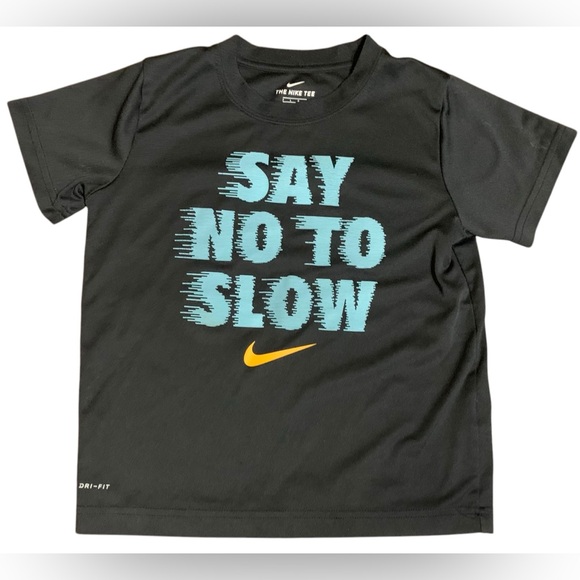 Nike 6-7 Years Boys' Sportswear Dri-Fit Say No To Slow Graphic Polyester T-Shirt - Picture 1 of 4